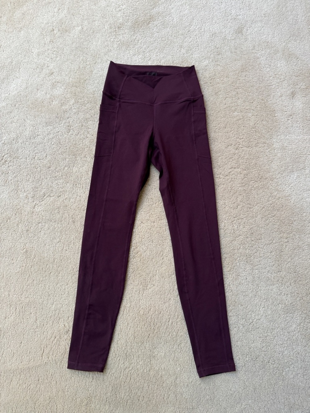 High-Waist Ankle Leggings in Deep Plum